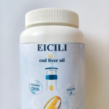 Load image into Gallery viewer, EICILI cod liver oil Cod liver oil, extra-strength formula, contains vitamins A, D-3, EPA, and DHA.