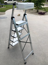 Load image into Gallery viewer, KEZHITU Step ladders made of metal Sturdy steel step stool with safety lock, handrails, and wide, non-slip treads.
