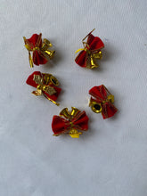 Load image into Gallery viewer, couah Christmas tree ornaments Red and gold bow and bell ornaments
