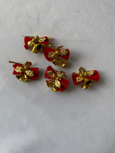 Load image into Gallery viewer, couah Christmas tree ornaments Red and gold bow and bell ornaments
