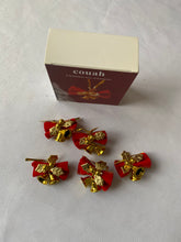 Load image into Gallery viewer, couah Christmas tree ornaments Red and gold bow and bell ornaments
